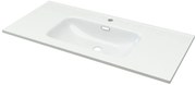 Lavabo d'appoggio rettangolare New L 100 x H 1.8 x P 46 cm in ceramica bianco