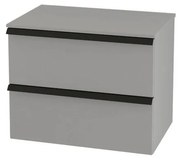 Mobile da bagno sotto lavabo BADEN HAUS Rodi grigio laccato opaco L 70 x H 57 x P 46 cm 2 cassetti, lavabo non incluso