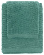 Set asciugamani bagno verde per viso e ospite in cotone puro Spring