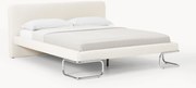 Letto imbottito in bouclé con gambe in metallo Olina