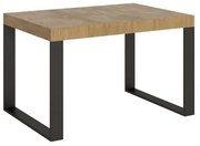 Tavolo allungabile 90x140/244 cm Tecno Quercia Natura telaio Antracite
