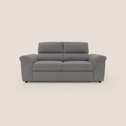 Minerva divano con pouf estraibile poggiapiedi in tessuto morbido impermeabile T02 grigio