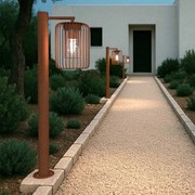 Paletto da Giardino Corten a Lanterna 80cm Base E27 IP54 - Serie NEXUS
