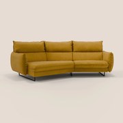 Monamour divano moderno angolare con opzione relax elettrico in microfibra smacchiabile impermeabile T11 giallo
