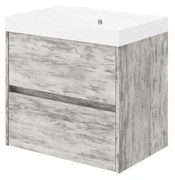 Mobile sottolavabo e lavabo Portofino grigio antico in mdf L 60 x H 50.5 x P 40 cm 1 vasca 2 cassetti