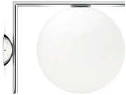 Flos IC Lights Ceiling/Wall 2 Lampada 30 cm da parete/soffitto a luce diffusa in vetro opalino bianco e ottone cromo