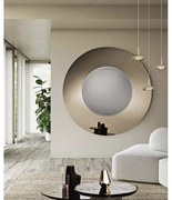 Specchio tondo con piano Bronzo e inserto in specchio Fumč D160 cm