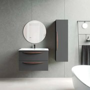 Mobile da bagno sotto lavabo VISOBATH Arco grigio laccato opaco L 79.5 x H 55 x P 45 cm 2 cassetti, lavabo posizionabile centralmente non incluso