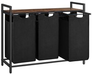 Cesto per biancheria REX marrone/nero