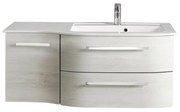 Mobile da bagno sotto lavabo rovere bianco L 117 x H 48 x P 49.5 cm 2 cassetti 1 anta, lavabo non incluso