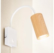 Brilagi - Lampada flessibile da muro SELE 1xGU10/30W/230V bianco/decorazioni in rovere