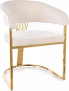 Sedia Crown Velvet in velluto beige chiaro Bluvel 30 con struttura in acciaio inox dorato – 57x77 cm