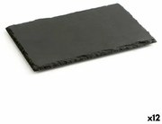 Vassoio di Ceramica Effetto Lavagna Quid Gastro Fun Nero (20 x 13 cm) (12 Unità)