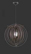 Boolan sospensione sfera cerchi di legno marrone d. 50cm 1 luce att...