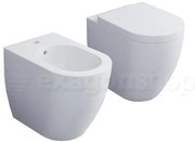 Ceramica Cielo Smile 53 Coppia Sanitari vaso e bidet a Pavimento Con Sedile Rallentato Bianco lucido