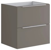 Mobile da bagno sotto lavabo Brera grigio opaco L 59.5 x H 60 x P 45.5 cm 2 cassetti, lavabo non incluso