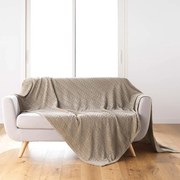Copriletto in microflanella marrone chiaro 180x220 cm Arya - douceur d'intérieur