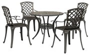 Set Da Pranzo Da Giardino 5 Pz Bronzo İn Alluminio Pressofuso /