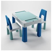 TEGA BABY - Set tavolo e sedie per bambini, turchese/blu/bianco