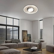 Plafoniera LED Frame Ø 49.5 cm argento IP20 cct da bianco caldo a bianco freddo con regolazione di temperatura, 3000 lumen