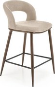 Sgabello da bar imbottito H-114 in beige/noce