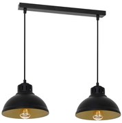 Lampadario a sospensione con filo SVEN 2xE27/15W/230V nero/oro