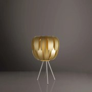 Lampada Da Tavolo Con Treppiede 1 Luce Queen In Polilux Oro Made In Italy