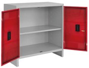 Armadio basso Pratiko M in acciaio, grigio e rosso L 80 x H 80 x P 40 cm, 2 ante, da interno
