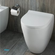 Vitra "Sento" Wc A Terra Filomuro Bianco Lucido Con Brida Con Scarico Traslato