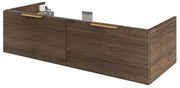 Mobile da bagno sospeso sotto lavabo L 120 x H 64 x P 48 cm noce lucido, 2 cassetti 2 ante SENSEA Neo Frame, Maniglie acquistabili separatamente