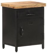 Comodino 40x30x52 cm in legno di mango grezzo