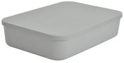 Scatola con coperchio grigia in plastica 35,5x25,5x8 cm – Homéa