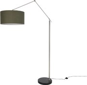 Lampada da terra nera regolabile con paralume verde 50 cm - Editor