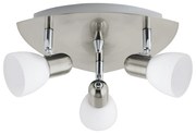 Spot Contemporaneo Enea In Acciaio Nichel Satinato 3 Luci E14 40W Ip20