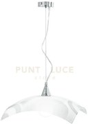 Lampadario a sospensione miro' bianca 1 luce attacco e27 45x45x110c...