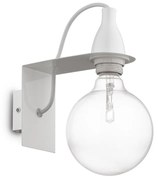 Applique Moderna Minimal Metallo Bianco 1 Luce E27 8W 3000K Luce Calda