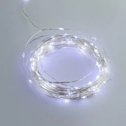 Mini LED 8 GIOCHI DI LUCE 15m Cavo ARGENTO IP44 Colore Bianco Freddo 7500 - 8500 °K