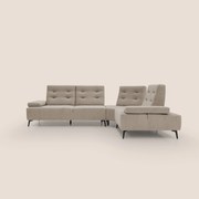 Lugano Divano angolare con schienali traslanti in microfibra effetto velluto T09 tortora