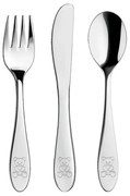 Posate per bambini in acciaio inox argento 3 pezzi - Orion