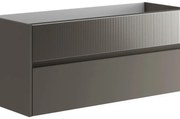 Mobile da bagno sospeso sotto lavabo L 119.5 x H 50 x P 45.5 cm grigio laccato opaco, 2 cassetti VISOBATH Niwa