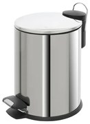 Pattumiera bagno in acciaio cromato con pedale e coperchio slim 3 lt