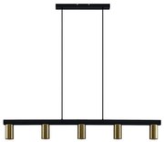 Lindby - Baliko 5 Lampada a Sospensione Black/Brass Lindby