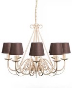 Lampadario beige cm 60 con paralumi marroni - GIUSEPPE 8