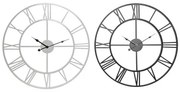 Orologio da Parete Home ESPRIT Bianco Nero Metallo 60 x 3 x 60 cm (2 Unità)