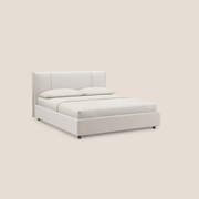 Alicia letto imbottito con vano contenitore in tessuto impermeabile T14 panna