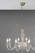 Lampadario paganini 12 luci cristallo oro attacco e14 d.84cm