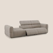 Giotto Divano con terminale e opzione relax elettrico in microfibra effetto velluto impermeabile T09 tortora