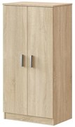 Mobile scarpiera H 108 rovere canadese in legno con 2 ante e 6 ripiani