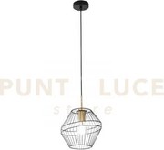 Lampadario a sospensione kiko nera e oro 1 luce attacco e27 25x25x1...