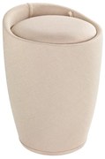 Cesto portabiancheria e sgabello beige in un unico look lino Candy - Wenko